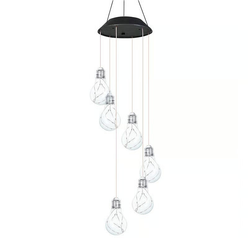 (🔥2025 BEST GIFT TO FAMILY🔥)Colorful LED Solar-Powered Light Bulb Wind Chimes