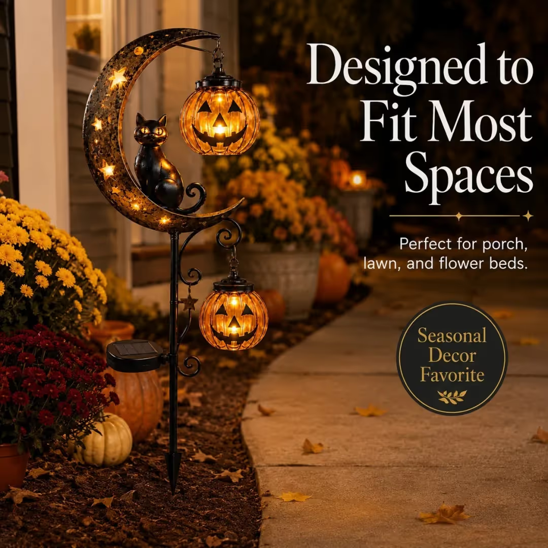 🎃Halloween Early Bird Special Sale 49% OFF-Pumpkin Moon Solar Garden Stake Light