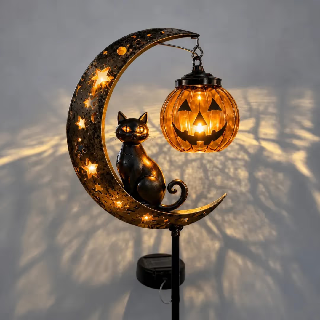 🎃Halloween Early Bird Special Sale 49% OFF-Pumpkin Moon Solar Garden Stake Light