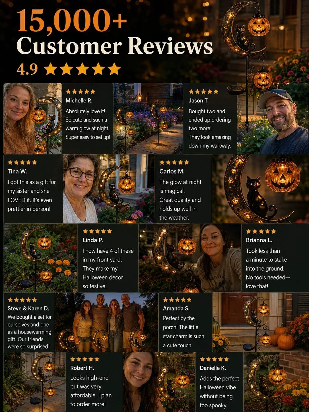 🎃Halloween Early Bird Special Sale 49% OFF-Pumpkin Moon Solar Garden Stake Light