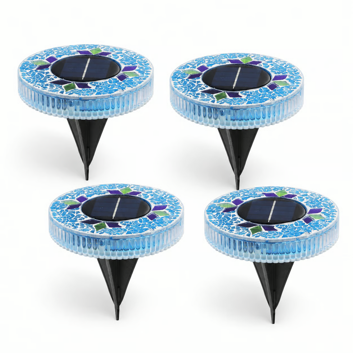 Vibrant Solar Mosaic Disk Lights