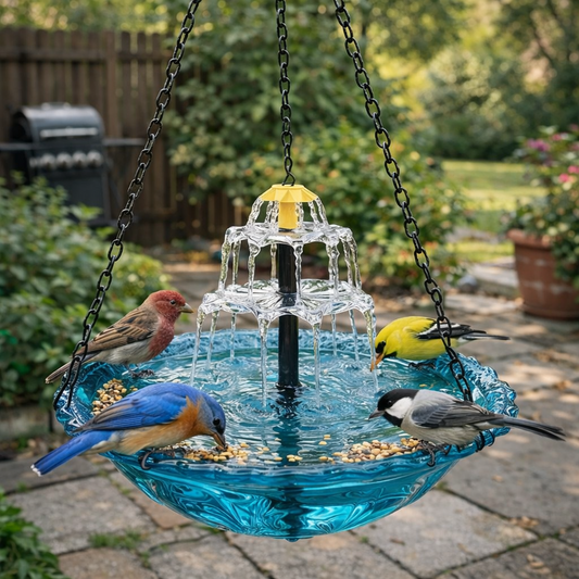 🐦 Solar Cascade Hanging Bird Bath Fountain