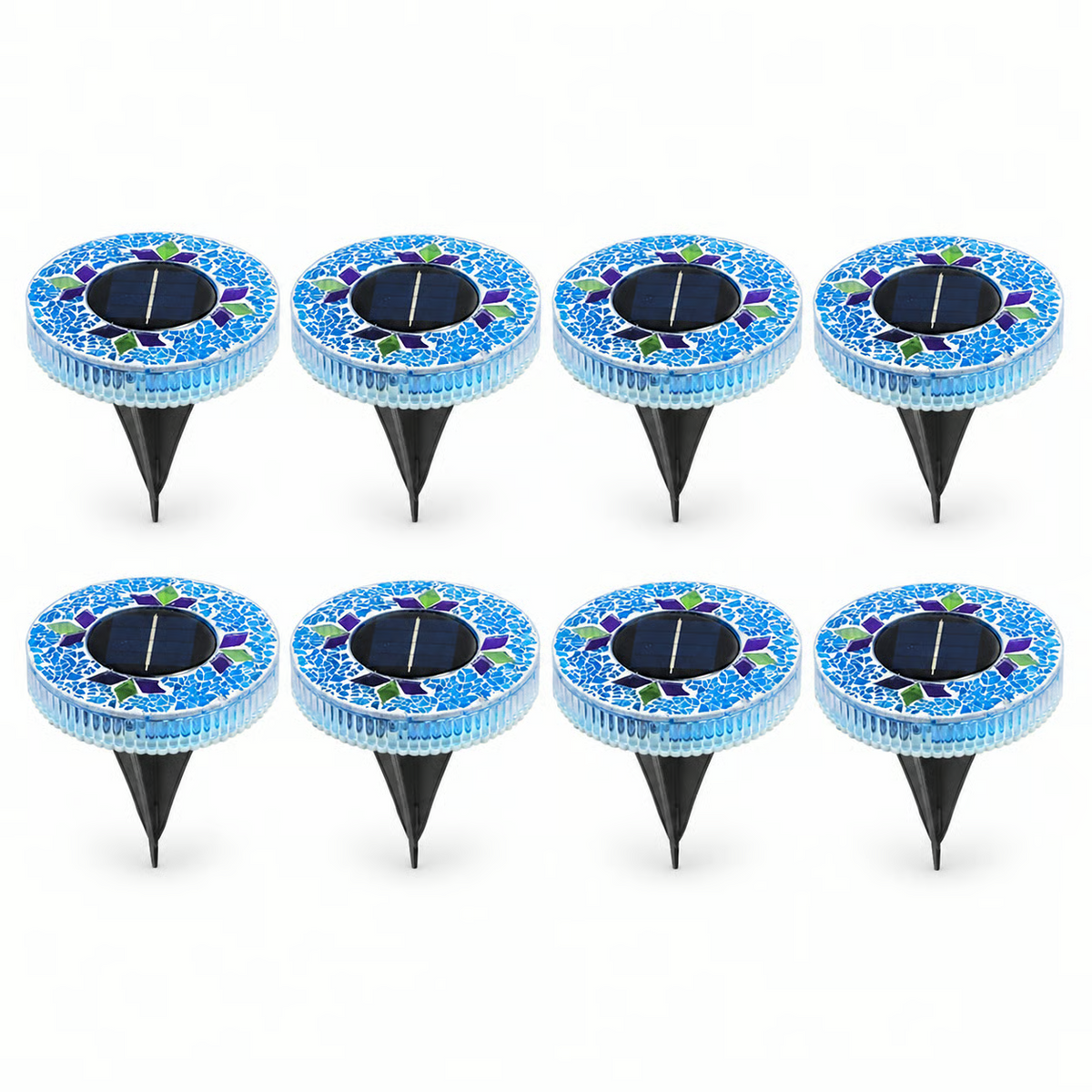 Vibrant Solar Mosaic Disk Lights