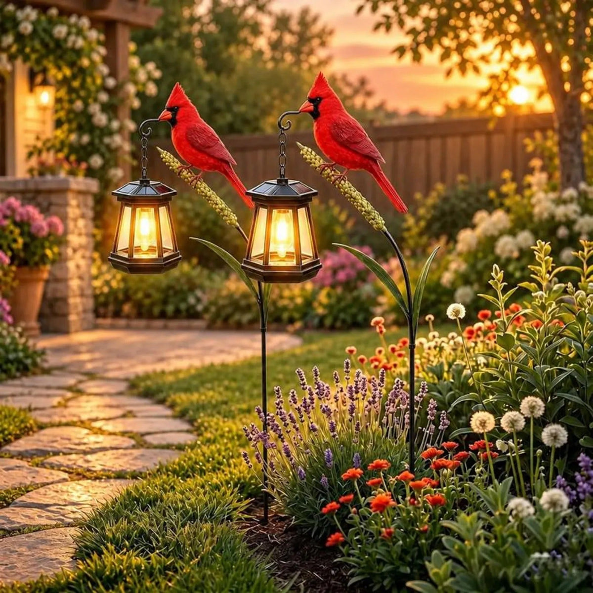 🐦 Cardinal Solar Light—A Beautiful Garden Light That Feels Full of Life