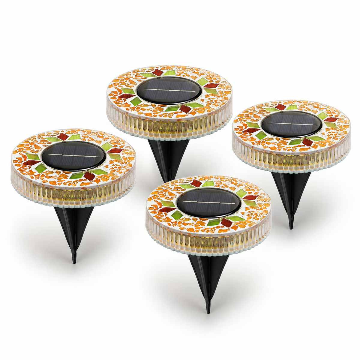 Vibrant Solar Mosaic Disk Lights