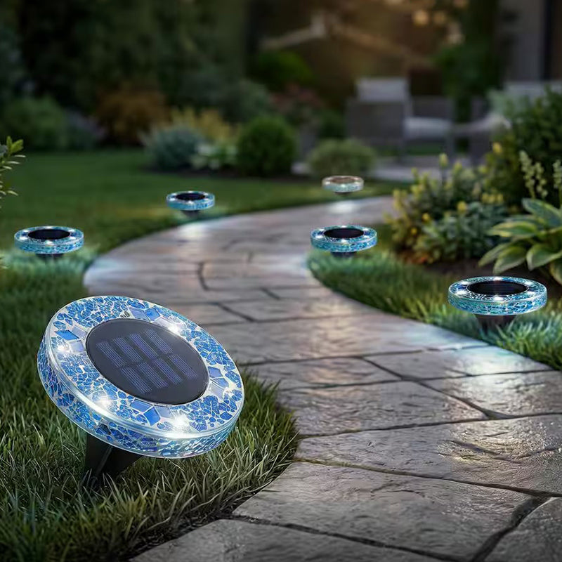 Vibrant Solar Mosaic Disk Lights