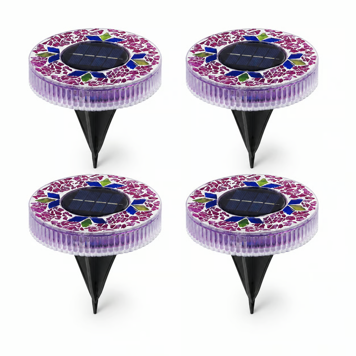 Vibrant Solar Mosaic Disk Lights