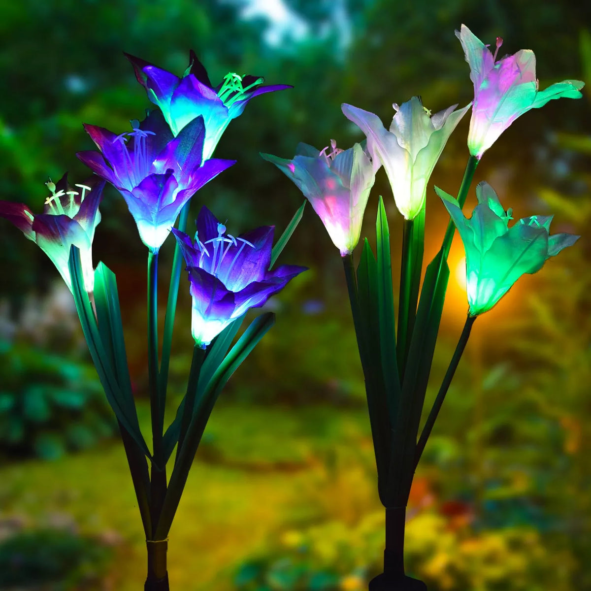 Solar Lily Garden Stake Lights