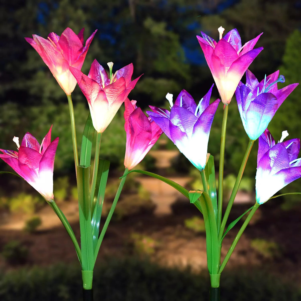 Solar Lily Garden Stake Lights