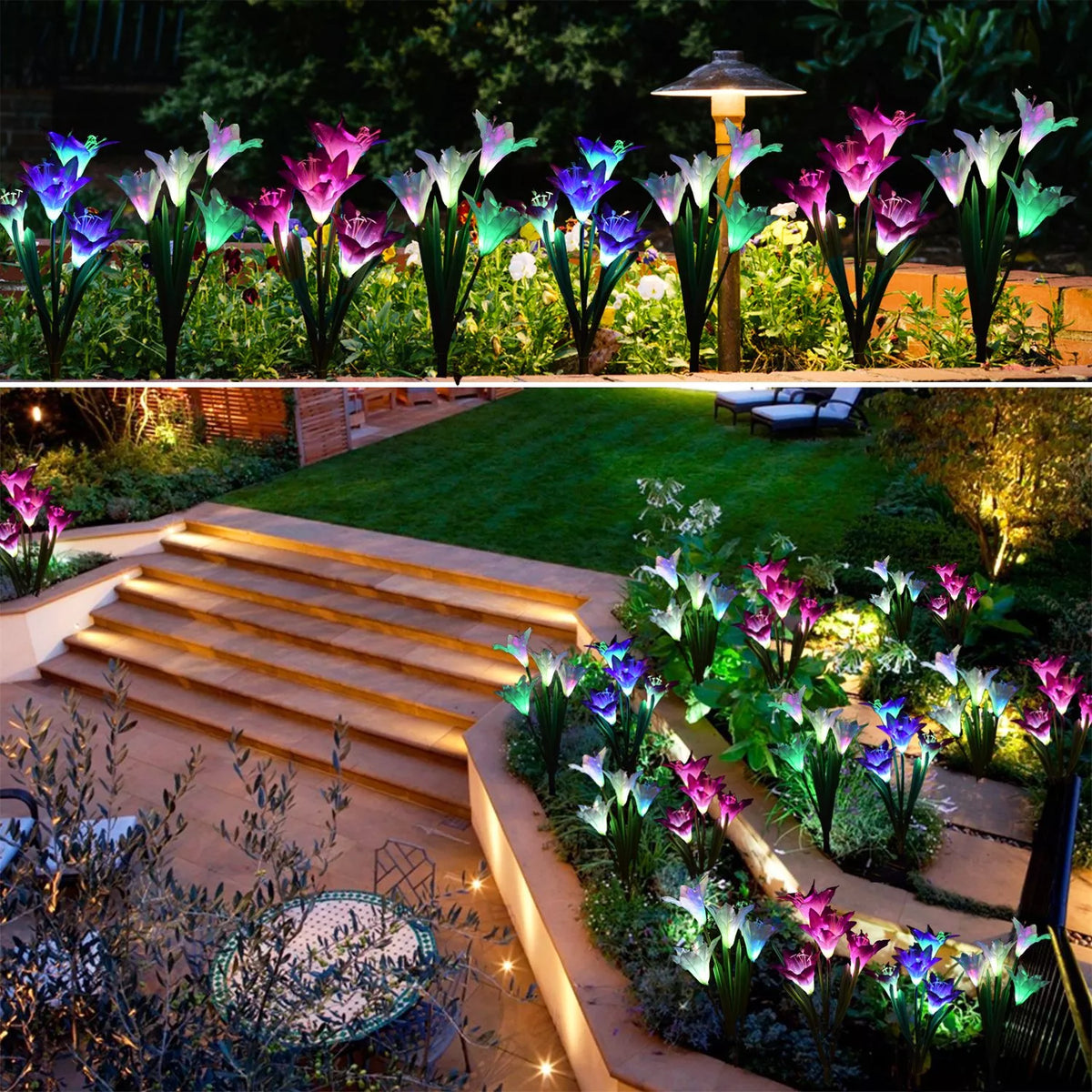 Solar Lily Garden Stake Lights