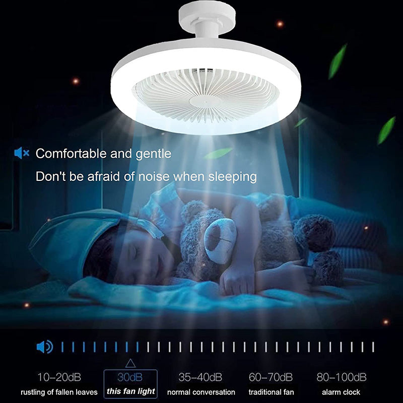 Socket Fan Ceiling with Light, Screw into Any Light Socket, with Remote Control