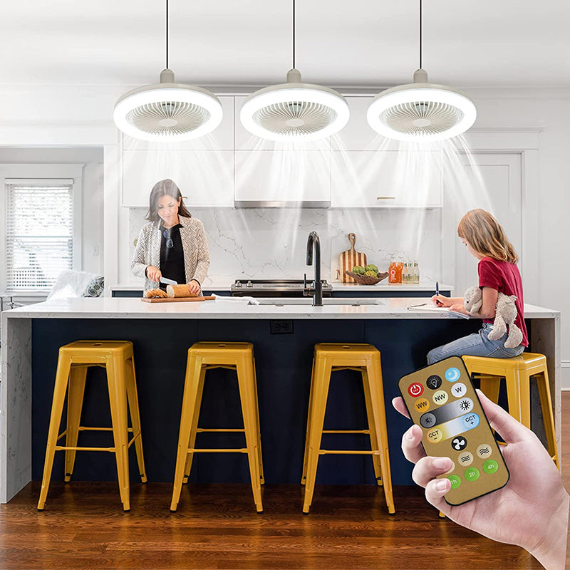 Socket Fan Ceiling with Light, Screw into Any Light Socket, with Remote Control
